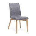 Dining Chair Set Of 2 Dark Grey Fabric