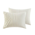 3 Piece Cotton Duvet Cover Set Queen Off White Cotton