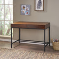 Storage Desk Oak Wood Metal