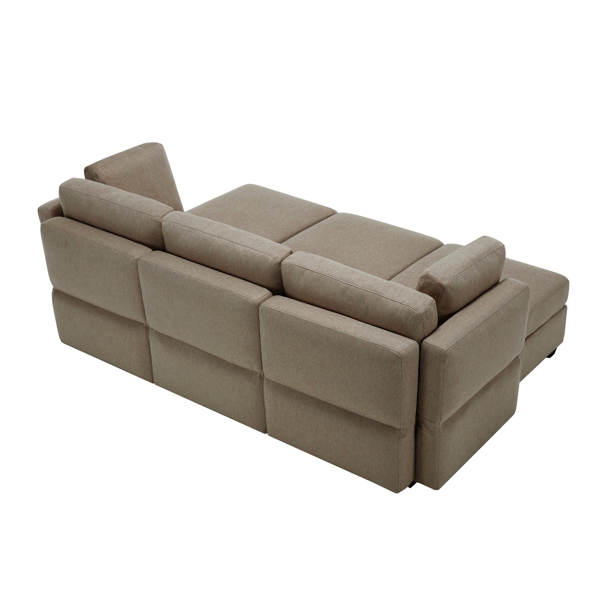 Modular Sectional Sofa Couch Bed With Storage 6 Seater, Sleeper Sofa Bed Couch With Reversible Chaise Ottomans, Adjustable Arms And Backs Brown Brown Polyester 3 Seat