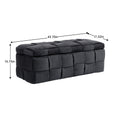 Coolmore Storage Ottoman,Bedroom End Bench,Upholstered Fabric Storage Ottoman With Safety Hinge, Entryway Padded Footstool, Ottoman Bench For Living Room & Bedroom Black Black Velvet Bedroom Black Rubberwood Internal Storage Foam Velvet