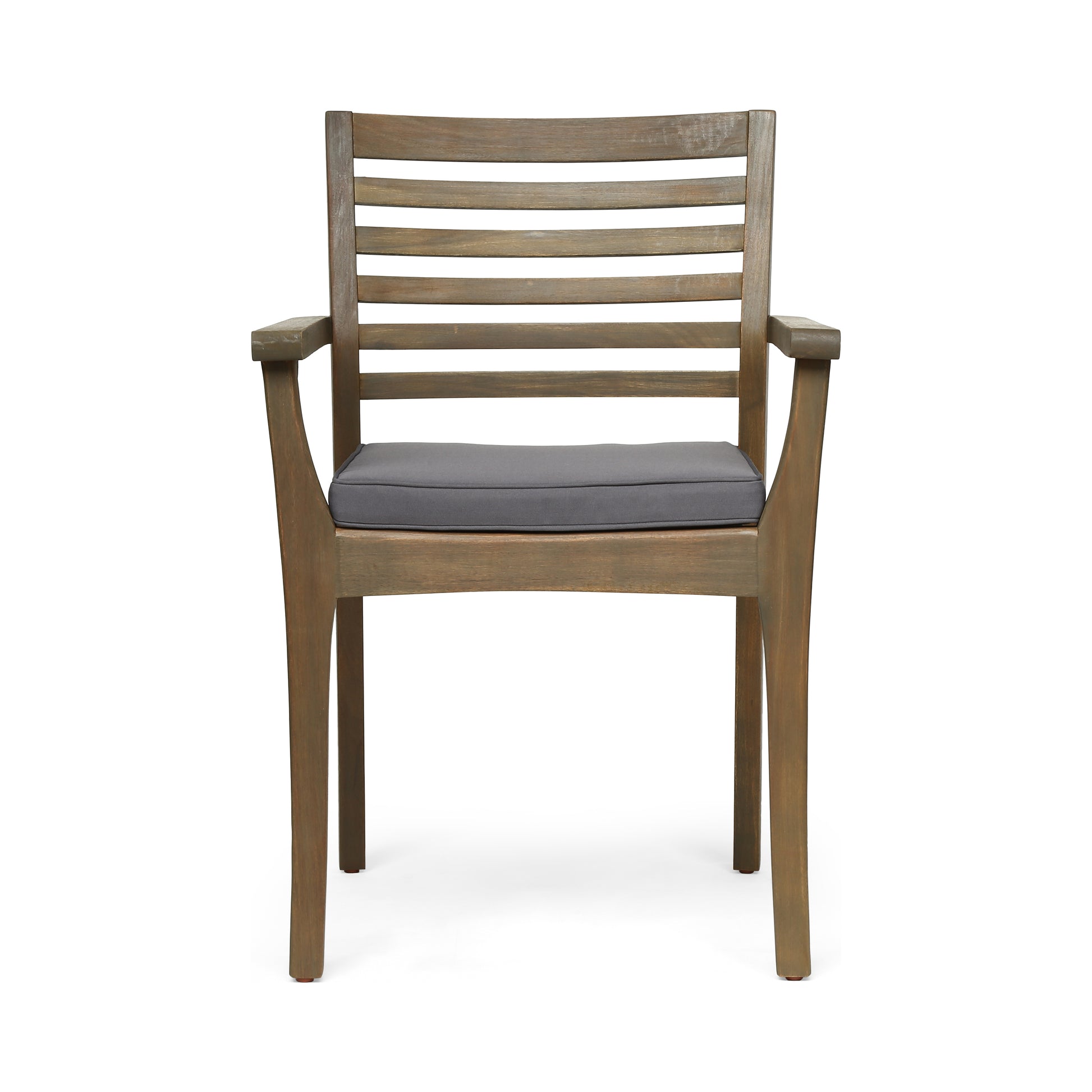 Emerson Dining Chair,Set Of 2 Dark Grey Acacia Wood