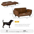 Pawhut Pet Sofa Dog Bed Couch, Foldable Cat Lounger Pu Leather Cover For Medium & Large Sized Animals, 39