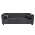 78.7''Upholstered Sofa For Living Room, Bedroom, Salon, Simplified Style Dark Gray Polyester 3 Seat