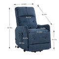 Coolmore Recliner Chair, Electric Recliner Chairs For Adults, Side Pocket Power Reclining Chair Pocket Springs Seat Cushion, Corduroy Fabric Recliner Sofa For Living Room, Bedroom, Home Theater Navy Navy Foam Corduroy