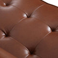 Mirod Comfy 3 Seat Sofa With Wooden Legs, Pu, For Living Room And Study Light Brown Pu 3 Seat