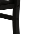 Metal Dining Chairs Set Of 2, Steel Legs And Pu Leather Seats, High Back Armless Dining Chairs, For Kitchen, Living Room, Black Black Steel