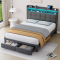 Bed 778Queen Lg Clb Queen Light Gray Wood Fabric