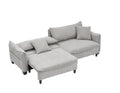 2345 Grey Corduroy Fabric, Sofa Can Be Converted Into A Sofa Bed With Two Throw Pillows, Suitable For Living Room And Other Scenes Gray Corduroy 3 Seat