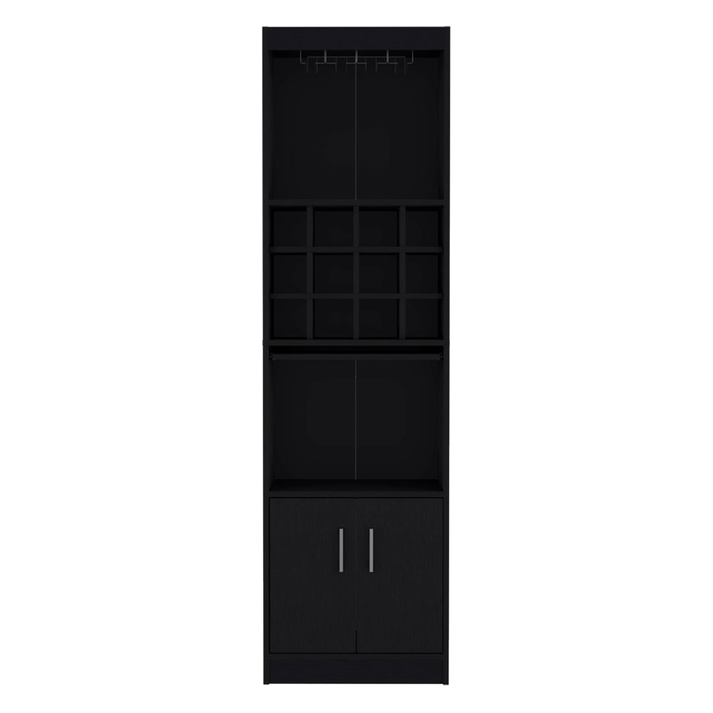 Bar Cabinet Fulton, Living Room, Black Black Particle Board Engineered Wood