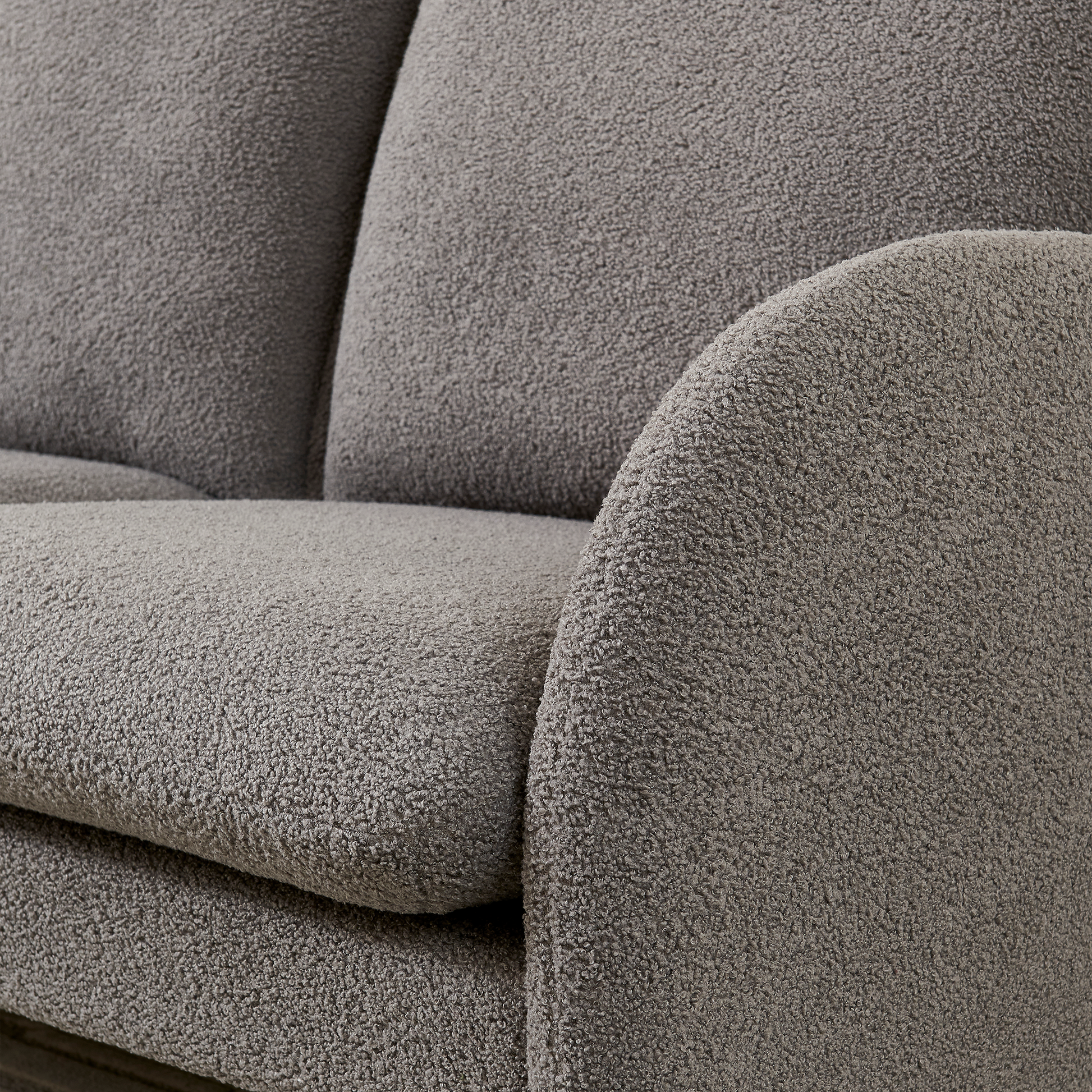 59" Loveseat Sofa Small Couch For Living Room, Sherpa Fabric Upholstered Loveseat Sofa Couch, Small Loveseat Sofa For Apartment, Bedroom Gray Foam Sherpa 2 Seat