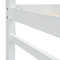 Twin Size High Loft Bed With Inclined Ladder, Guardrails,White Twin White American Design Pine