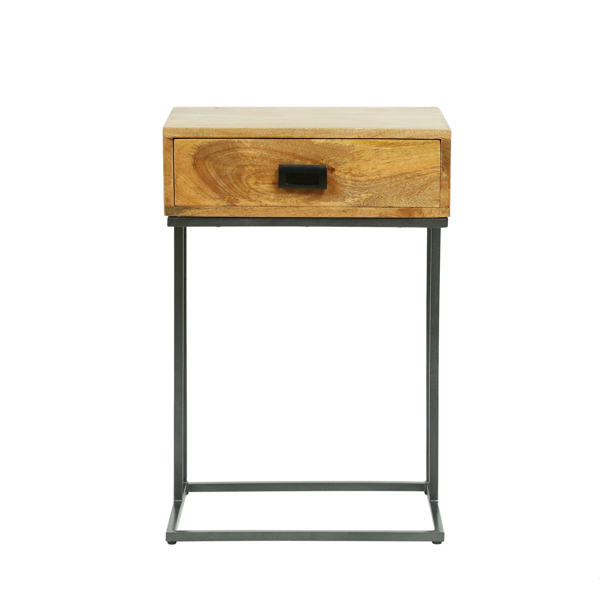 C Table Natural Grey Wood Metal