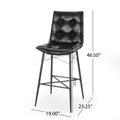 Bar Stool Mp2 Set Of 2 Black Pu