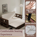 3 In 1 Convertible Sleeper Sofa Bed,Modern Velvet Loveseat Couch With Pull Out Bed,Small Beautiful Seat Futon Sofa Bed With Convertible Office Desk,Beige Beige Metal & Wood 2 Seat