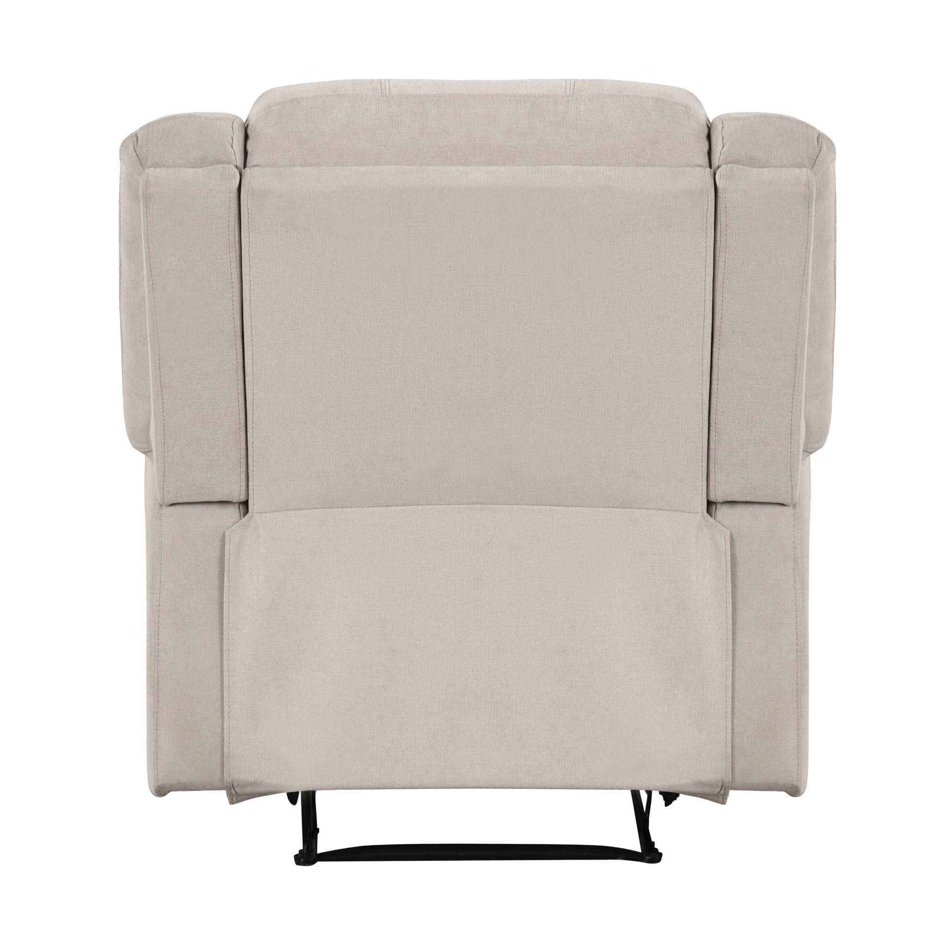 Modern Reclining Chair Textured Fabric Upholstery Pillowtop Arms Solid Wood Frame 1Pc Living Room Furniture Oatmeal Polyester Wood Primary Living Space Pillow Top Arms Solid Wood