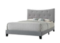 Grey Queen Bed With Tufted Headboard Box Spring Required Queen Grey Wood Bedroom Panel Wood Fabric