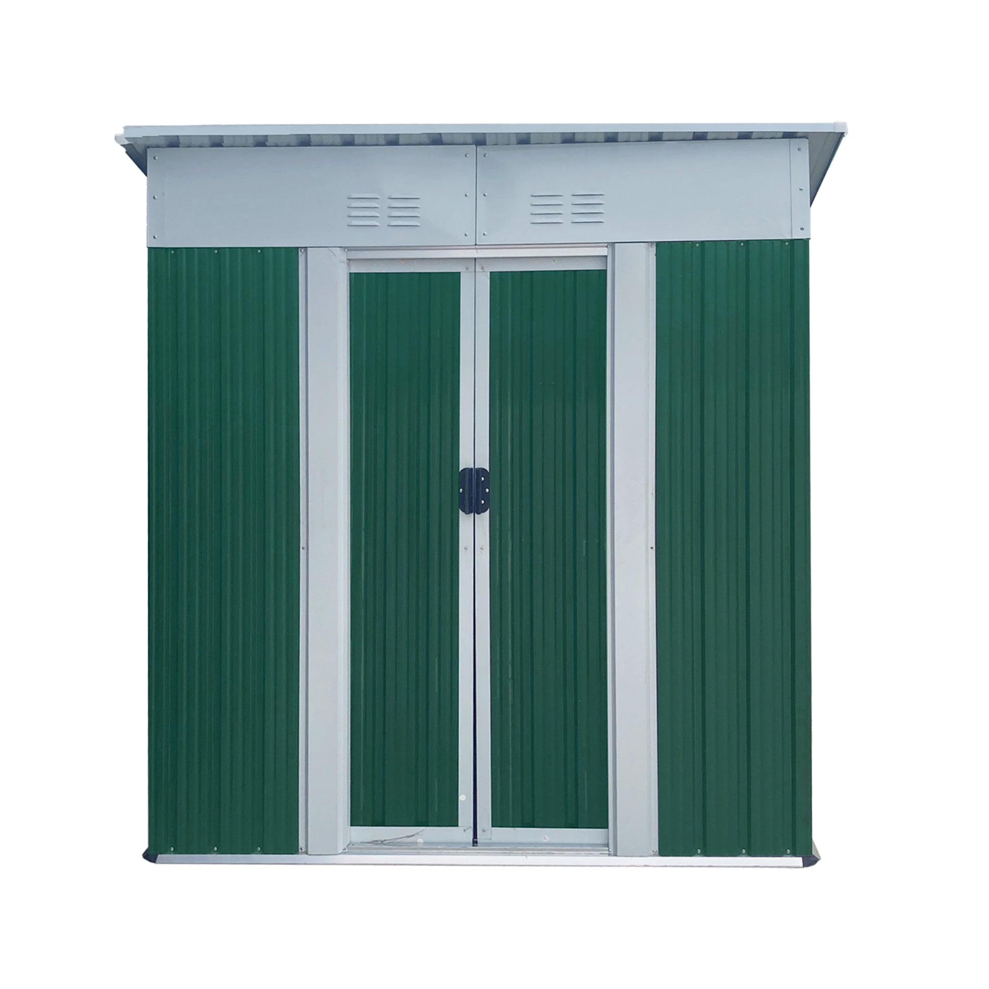 5X3 Feet Small Mini Outdoor Storage Sheds Pent Roof Green With Aluminum Alloy Frame And Sliding Door Green Garden & Outdoor Abs Pc Metal