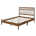 Transitional Design California King Platform Bed Chestnut Finish Wood Frame Bedroom Furniture 1Pc Bed In A Box Box Spring Not Required California King Chestnut Wood Bedroom Wood