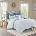 8 Piece Cotton Floral Printed Reversible Comforter Set Blue King King Blue Cotton