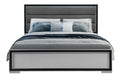 Adelaide Grey Black King Bed W Led Black Solid Wood Mdf