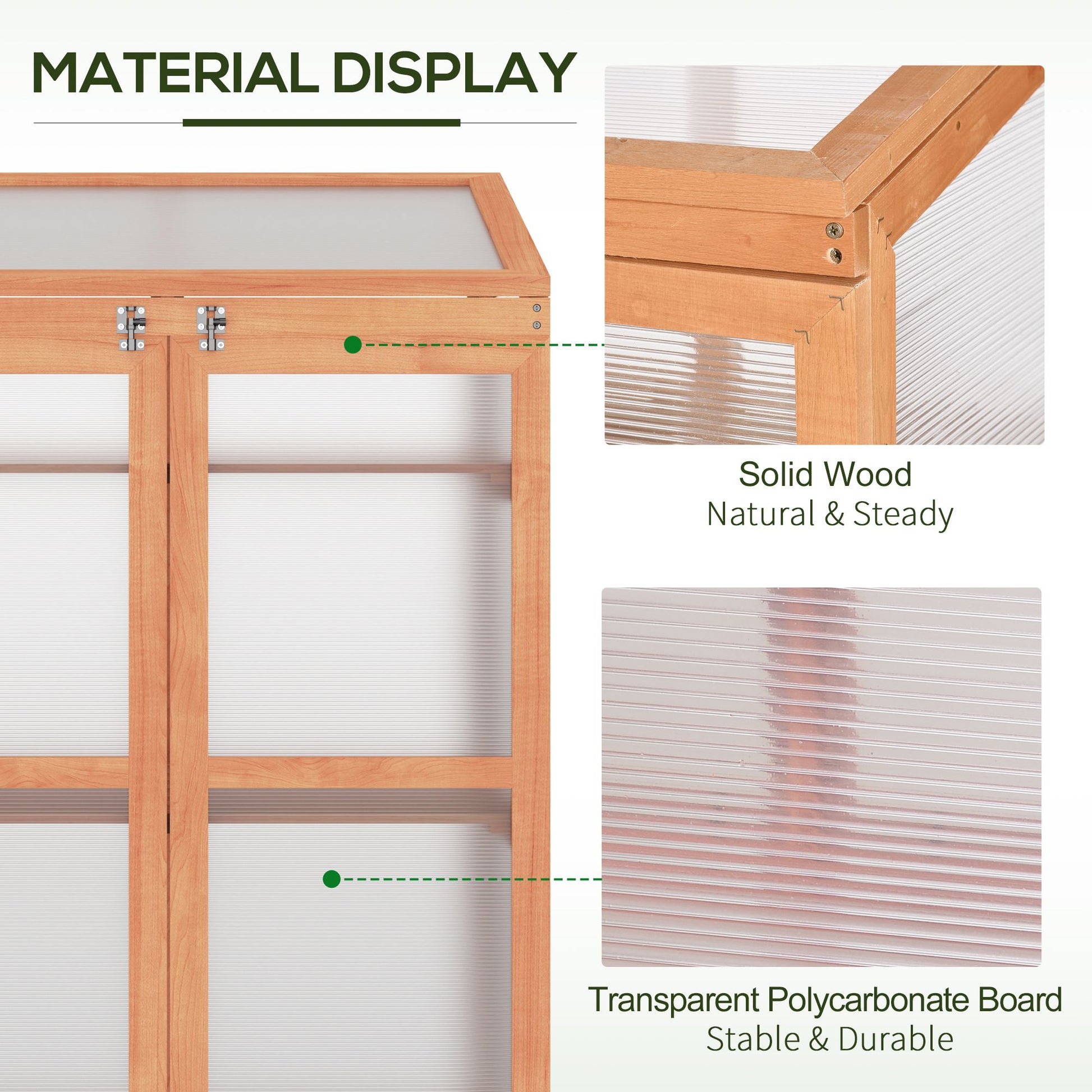 Outsunny Wooden Cold Frame Small Mini Greenhouse Cabinet For Outdoor And Indoor, 30" L X 24" W X 44" H, Natural Natural Wood Wood