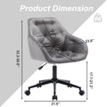 Velvet Home Office Chair, Modern Home Desk Chair With Wheelsvanity Chairs For Living Room, Bedroom,Study Room,Computer Chair Grey Fiber Foam And Polyester Fiber Pad Iron
