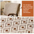 Pattern Colorful Fabric Armchair, Modern Accent Chair High Back, Living Room Chairs With Metal Legs And Soft Padded, Sofa Chairs For Home Office,Bedroom,Dining Room Cream Brown Fabric