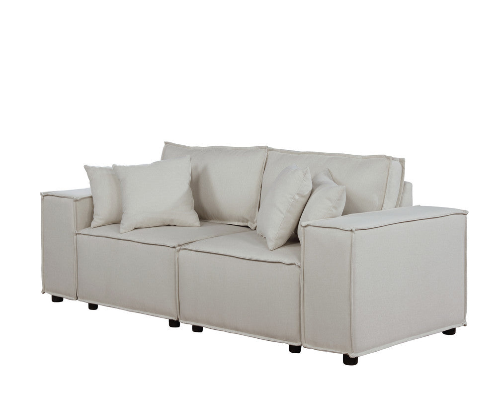 Elson 76" Loveseat In Beige Linen Beige Linen