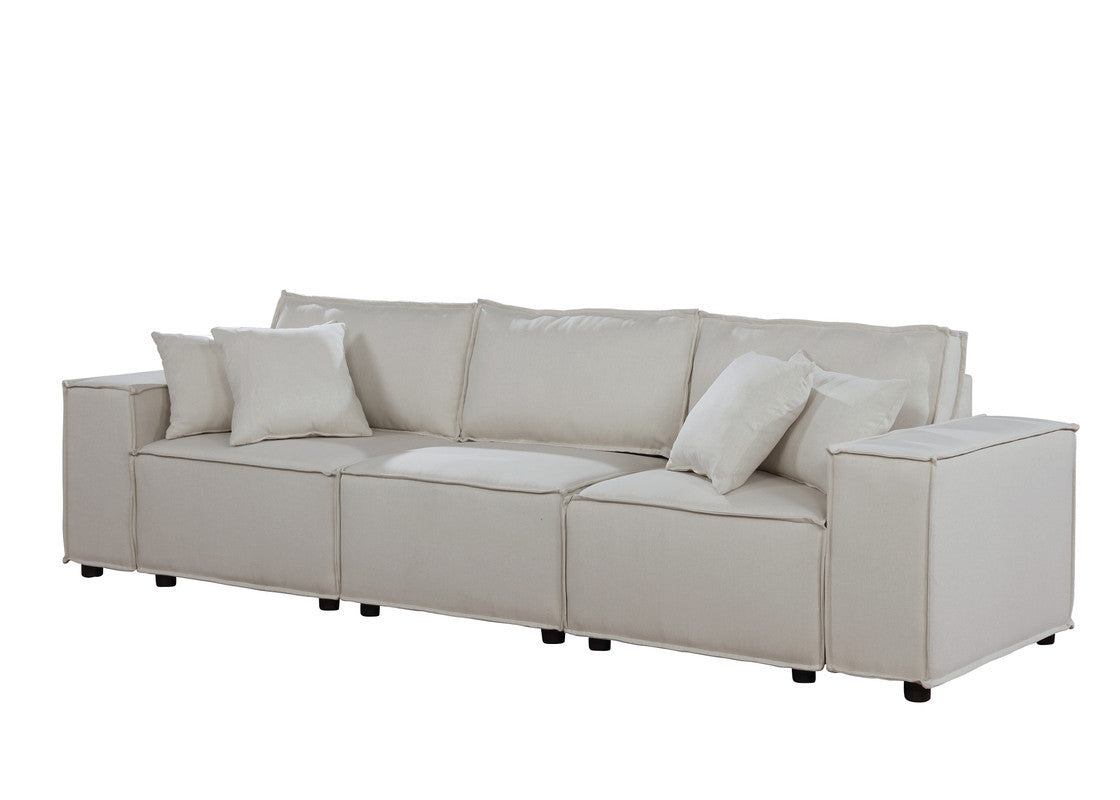 Annabel 104" Sofa In Beige Linen Beige Linen