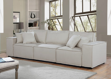 Annabel 104" Sofa In Beige Linen Beige Linen