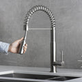 Dax Single Handle Pull Down Kitchen Faucet Brushed Finish Steel Gray Stainless Steel
