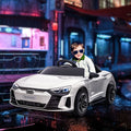 Aosom Kids Ride On Car, 12V Licensed Audi Rs E Tron Gt 3.1 Mph Electric Car For Kids, Ride On Toy For Boys And Girls With Remote Control, 4 Wheels With Suspension, Horn, Music, Lights, White White Iron Plastic