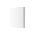 24'' W X 30'' H Surface Frameless Mirror Medicine Cabinet, Beveled Mirror Edges Bathroom Medicine Cabinet, Right Opening Door White Engineered Wood
