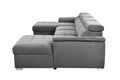 U Shaped Sleeper Sofa, 121 Inch Overisze 2 In 1 Pull Out Bed, Sectional Sleeper Sofa With Double Storage Chaise For Living Room Furniture, Dark Grey Light Brown Wood Primary Living Space Medium Duty Eucalyptus 6 Seat Dark Gray Polyester Soft Pillow Back