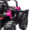 24V Kids Ride On Utv,Electric Toy For Kids W Parents Remote Control,Four Wheel Suspension,Low Start,Adjustable Speed,Multimedia Player,Early Education,Bluetooth,Rear Storage Space For Kids Aged 3 . Pink 50 99 Lbs Polypropylene