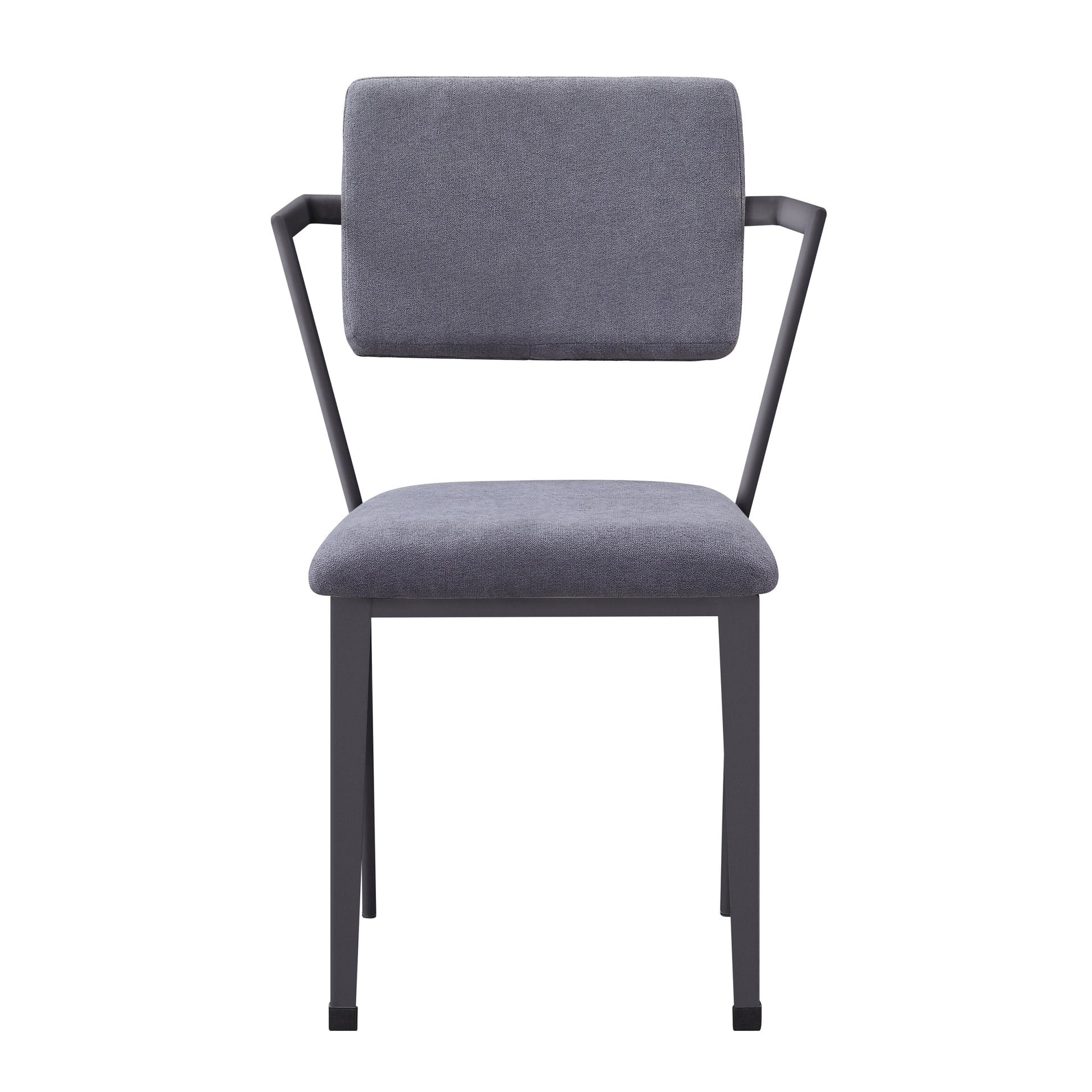 Grey Open Back Upholstered Office Chair Solid Grey Office Foam Rectangular Modern Office Chairs Solid Back Fabric Metal