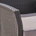 St Lucia Chair Grey Pe Rattan Iron Waterproof Fabric