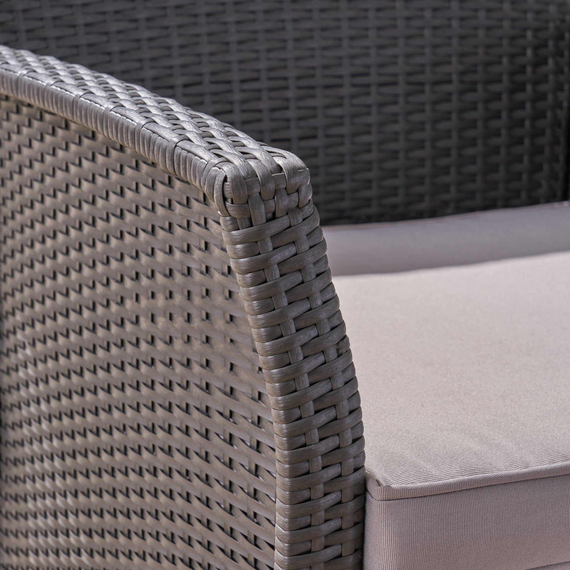 St Lucia Chair Grey Pe Rattan Iron Waterproof Fabric