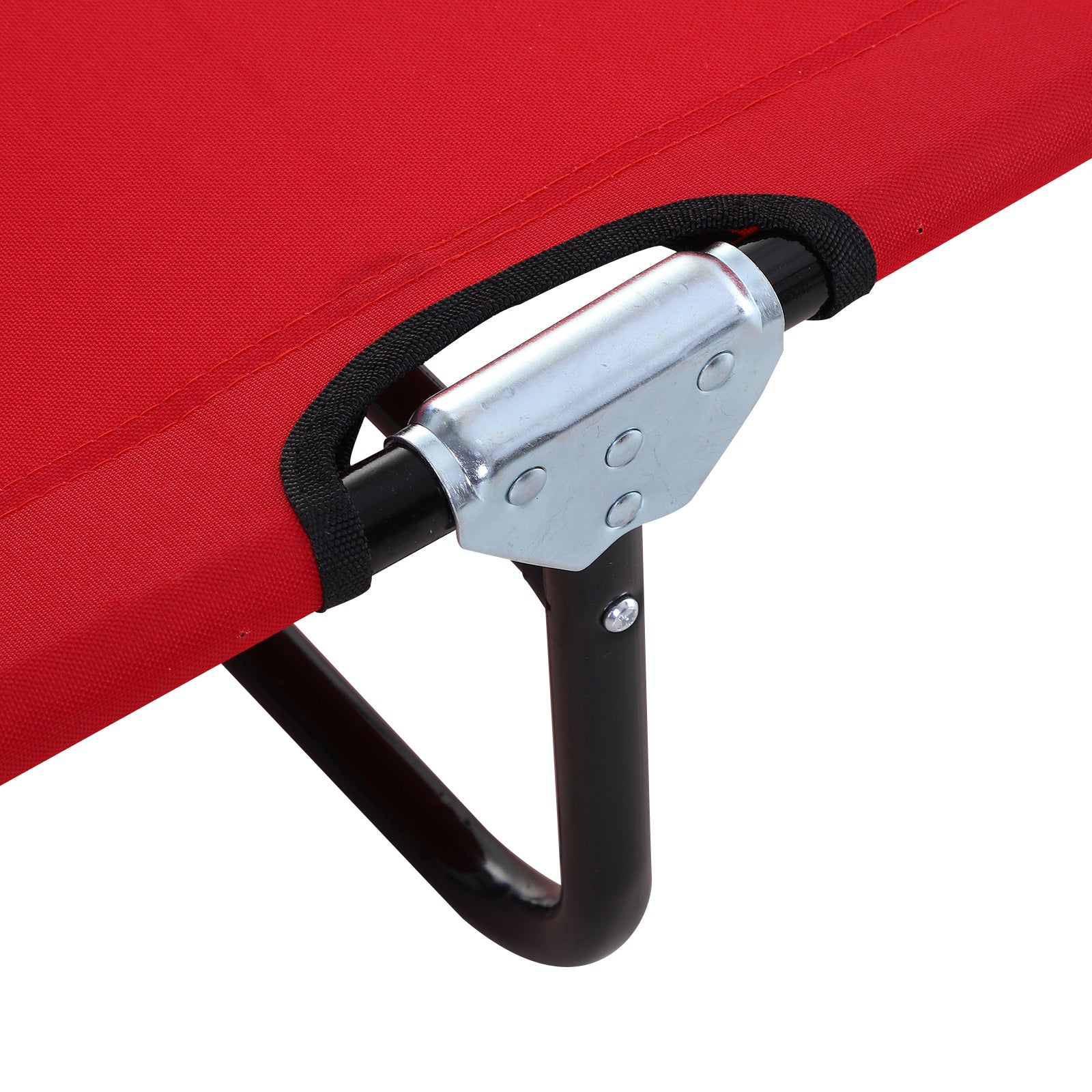 Outsunny Folding Chaise Lounge Pool Chairs, Outdoor Sun Tanning Chairs With 5 Level Reclining Back, Steel Frame For Beach, Yard, Patio, Red Red Steel