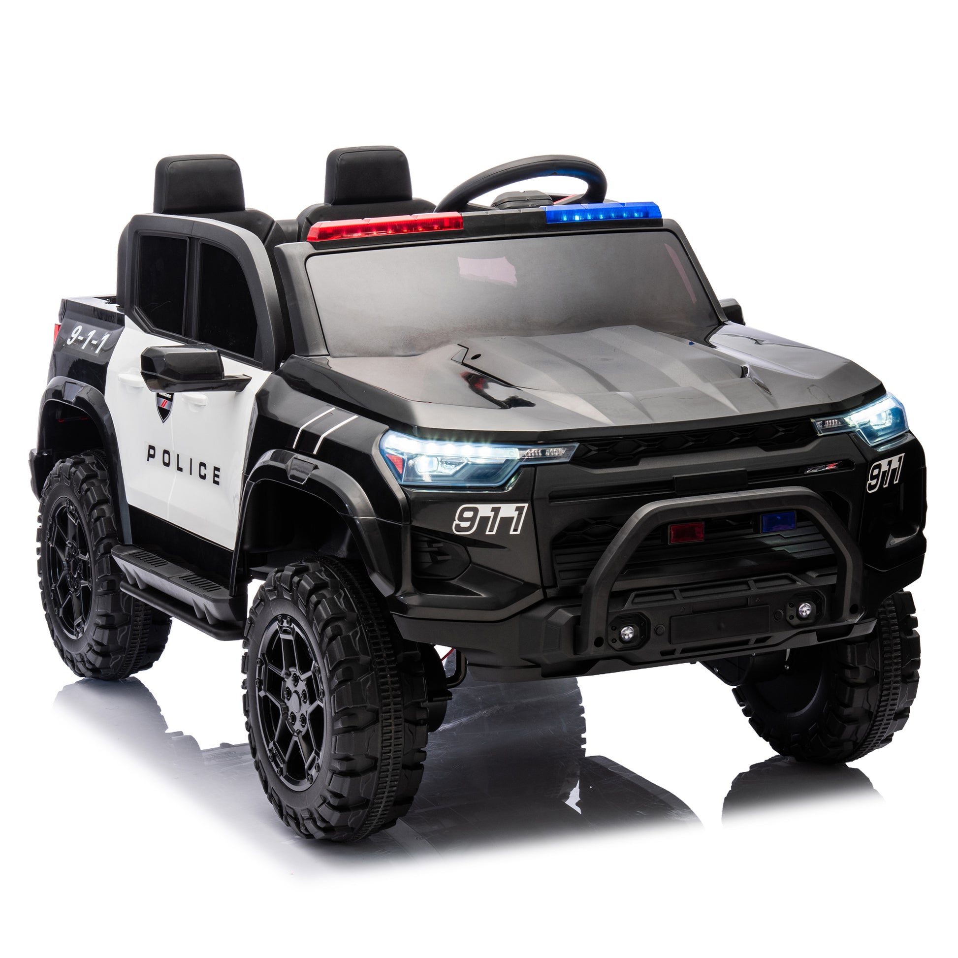 24V Two Seater Kids Ride On Electric Pickup,Kids Ride On Toy W Parents Remote Control,4Wd 800W Motors,Two Safety Belts,High Gate Safety Design,Top Warning Light, Speed 2.49 3.73Mph For Kids Aged 3 . Black 50 99 Lbs Polypropylene