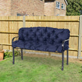 Outsunny Tufted Bench Cushions For Outdoor Furniture, 3 Seater Replacement For Swing Chair, Patio Sofa Couch, Overstuffed, Includes Backrest, Dark Blue Blue Polyester