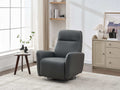 Swivel Glider Recliner Chair, 270 Power Recliner Rocking Chair Nursury Chair For Living Room Bedroom Apartment Dark Grey Faux Leather