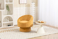 Mid Century Modern Accent Chair With Wood Frame, Upholstered Swivel Chair For Living Room Chairs With Waist Cushion, Reading Armchair For Bedroom Sunroom Dark Yellow Bedroom Modern Foam Velvet