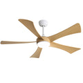 52 Inch Modern Ceiling Fan With 22W Led Light And Remote Control 5 Abs Blades For Living Room White Abs