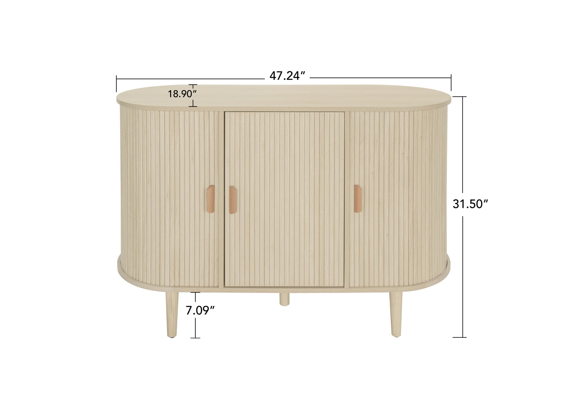 3 Door Buffet Cabinet,Large Storage Accent Cabniet With 3 Door,Sideboard Cabniet For Living Room, Entryway, Hallway, Office Kitchen And Dining Room Freestanding 3 4 Spaces Natural Sliding Doors Modern Mdf