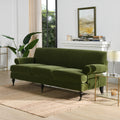 Alana Lawson Three Cushion Tightback Sofa, Olive Green Performance Velvet Green Foam Velvet 3 Seat