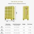 Luggage Set Of 3, 20 Inch With Usb Port, Airline Certified Carry On Luggage With Cup Holder, Abs Hard Shell Luggage With Spinner Wheels, Olive Yellow Yellow Abs