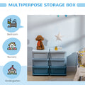 Qaba 3 Tier Kids Storage Unit, 6 Drawer Chest Toy Organizer Plastic Bins For Kids Bedroom Nursery Kindergarten Living Room For Boys Girls Toddlers, Blue Blue Plastic