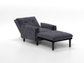 Grey Sofa Chair With Recline Fuction Grey Velvet Metal Primary Living Space Medium Soft Loose Back Pillow Top Arms Foam Fabric Metal 1 Seat